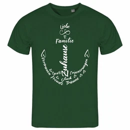 Print-Shirt Herren T-Shirt Liebe Familie Anker Funshirt mit Motiv