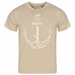 deinshirt Print-Shirt Herren T-Shirt Liebe Familie Anker Funshirt Khaki/Beige/Braun