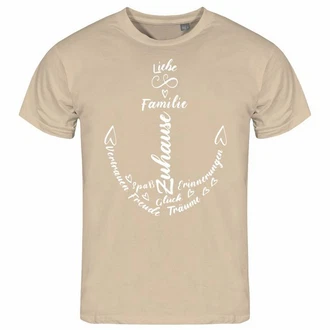 deinshirt Print-Shirt Herren T-Shirt Liebe Familie Anker Funshirt Khaki/Beige/Braun