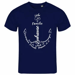 deinshirt Print-Shirt Herren T-Shirt Liebe Familie Anker Funshirt Blau/Dunkelblau
