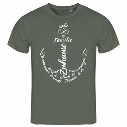 deinshirt Print-Shirt Herren T-Shirt Liebe Familie Anker Funshirt Dunkelgrün/Grün