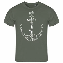 Print-Shirt Herren T-Shirt Liebe Familie Anker Funshirt mit Motiv