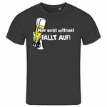 deinshirt Print-Shirt Herren T-Shirt Wer nicht mittrinkt fllt auf Funshirt Beige/Grau