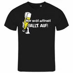 deinshirt Print-Shirt Herren T-Shirt Wer nicht mittrinkt fllt auf Funshirt Beige/Grau