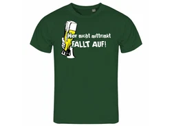 deinshirt Print-Shirt Herren T-Shirt Wer nicht mittrinkt fllt auf Funshirt Beige/Grün/Dunkelgrün/Grau