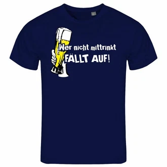 deinshirt Print-Shirt Herren T-Shirt Wer nicht mittrinkt fllt auf Funshirt deinshirt Print-Shirt Herren T-Shirt Wer nicht mittrinkt fllt auf Funshirt