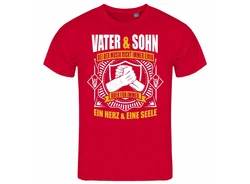 deinshirt Print-Shirt Herren T-Shirt Vater und Sohn ein Herz und eine Seele Funshirt Rot/Dunkelrot