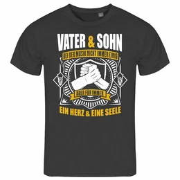 Print-Shirt Herren T-Shirt Vater und Sohn ein Herz und eine Seele Funshirt mit Motiv