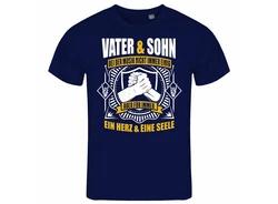deinshirt Print-Shirt Herren T-Shirt Vater und Sohn ein Herz und eine Seele Funshirt Dunkelblau/Blau