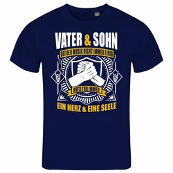 deinshirt Print-Shirt Herren T-Shirt Vater und Sohn ein Herz und eine Seele Funshirt Dunkelblau/Blau