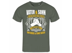 deinshirt Print-Shirt Herren T-Shirt Vater und Sohn ein Herz und eine Seele Funshirt Dunkelgrün/Grün