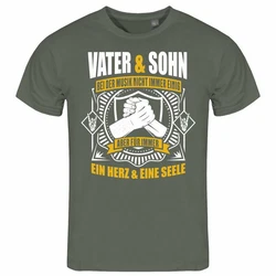 deinshirt Print-Shirt Herren T-Shirt Vater und Sohn ein Herz und eine Seele Funshirt Dunkelgrün/Grün