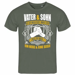 Print-Shirt Herren T-Shirt Vater und Sohn ein Herz und eine Seele Funshirt mit Motiv