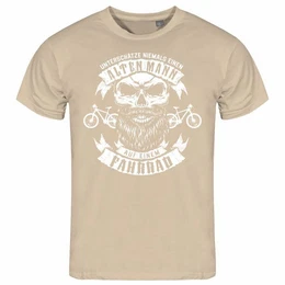 Print-Shirt Herren T-Shirt Unterschtze niemals einen alten Mann auf einem Fahrrad Funshirt mit Motiv