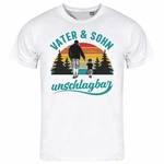 deinshirt Print-Shirt Vater und Sohn Unschlagbar Funshirt mit Motiv Hellblau/Weiß/Creme
