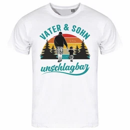 Print-Shirt Herren T-Shirt Vater und Sohn Unschlagbar Funshirt mit Motiv