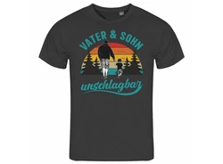 deinshirt Print-Shirt Vater und Sohn Unschlagbar Funshirt mit Motiv Hellblau/Braun/Blau/Schwarz