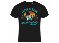 deinshirt Print-Shirt Vater und Sohn Unschlagbar Funshirt mit Motiv Hellblau/Blau/Schwarz/Braun/Orange