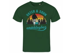 deinshirt Print-Shirt Vater und Sohn Unschlagbar Funshirt mit Motiv Dunkelgrün/Grün