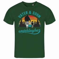 deinshirt Print-Shirt Vater und Sohn Unschlagbar Funshirt mit Motiv Dunkelgrün/Grün