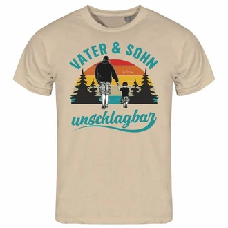 deinshirt Print-Shirt Vater und Sohn Unschlagbar Funshirt mit Motiv Gelb/Weiß/Blau/Khaki/Hellblau