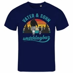 deinshirt Print-Shirt Vater und Sohn Unschlagbar Funshirt mit Motiv Hellblau/Dunkelblau/Blau