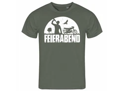 deinshirt Print-Shirt Herren T-Shirt Feierabend Simson Funshirt Grau/Dunkelgrün