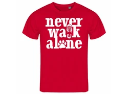 deinshirt Print-Shirt Herren T-Shirt Never walk alone Funshirt Dunkelrot/Rot