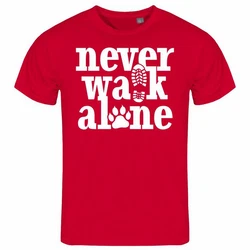deinshirt Print-Shirt Herren T-Shirt Never walk alone Funshirt Dunkelrot/Rot