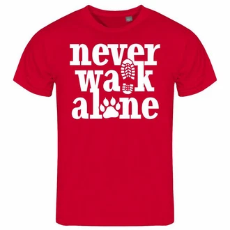 deinshirt Print-Shirt Herren T-Shirt Never walk alone Funshirt Dunkelrot/Rot