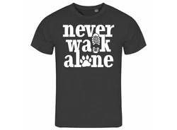 deinshirt Print-Shirt Herren T-Shirt Never walk alone Funshirt Schwarz/Dunkelgrau/Dunkelblau/Braun
