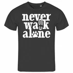 deinshirt Print-Shirt Herren T-Shirt Never walk alone Funshirt Schwarz/Dunkelgrau/Dunkelblau/Braun
