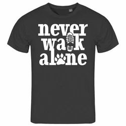 deinshirt Print-Shirt Herren T-Shirt Never walk alone Funshirt Schwarz/Dunkelgrau/Dunkelblau/Braun