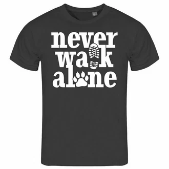 deinshirt Print-Shirt Herren T-Shirt Never walk alone Funshirt Schwarz/Dunkelgrau/Dunkelblau/Braun