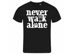 deinshirt Print-Shirt Herren T-Shirt Never walk alone Funshirt Schwarz/Dunkelblau