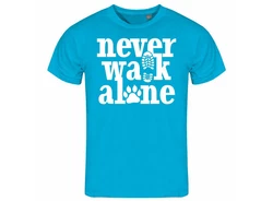 deinshirt Print-Shirt Herren T-Shirt Never walk alone Funshirt Türkis/Blau/Hellblau