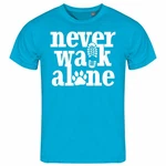 deinshirt Print-Shirt Herren T-Shirt Never walk alone Funshirt Türkis/Blau/Hellblau