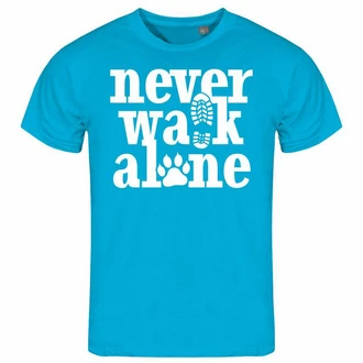 deinshirt Print-Shirt Herren T-Shirt Never walk alone Funshirt Türkis/Blau/Hellblau