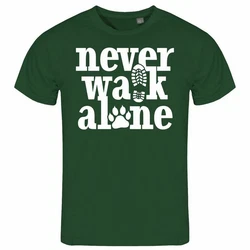 deinshirt Print-Shirt Herren T-Shirt Never walk alone Funshirt Dunkelgrün