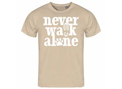 deinshirt Print-Shirt Herren T-Shirt Never walk alone Funshirt Khaki/Braun/Beige