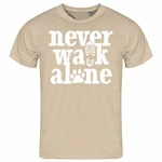 deinshirt Print-Shirt Herren T-Shirt Never walk alone Funshirt Khaki/Braun/Beige