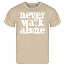 deinshirt Print-Shirt Herren T-Shirt Never walk alone Funshirt Khaki/Braun/Beige