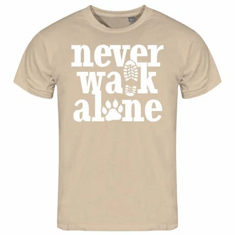 deinshirt Print-Shirt Herren T-Shirt Never walk alone Funshirt Khaki/Braun/Beige