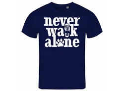 deinshirt Print-Shirt Herren T-Shirt Never walk alone Funshirt Dunkelblau