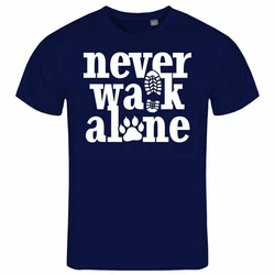 deinshirt Print-Shirt Herren T-Shirt Never walk alone Funshirt Dunkelblau