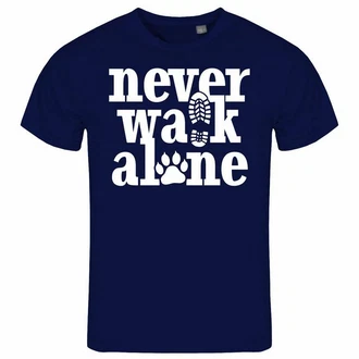 deinshirt Print-Shirt Herren T-Shirt Never walk alone Funshirt Dunkelblau
