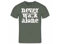 deinshirt Print-Shirt Herren T-Shirt Never walk alone Funshirt Dunkelgrün