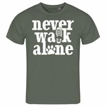 deinshirt Print-Shirt Herren T-Shirt Never walk alone Funshirt Dunkelgrün