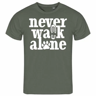 deinshirt Print-Shirt Herren T-Shirt Never walk alone Funshirt Dunkelgrün