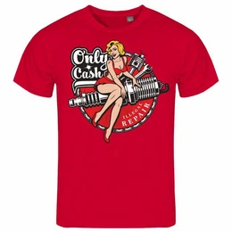 Print-Shirt Herren T-Shirt Only Cash Funshirt mit Motiv